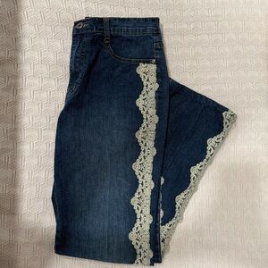 Mischa Elegant Lace-Trimmed Straight Leg Jeans